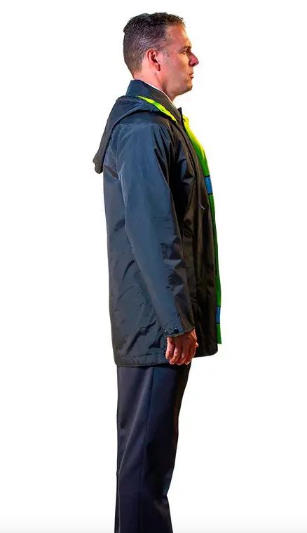 Anchor Uniform 34″ Reversible Raincoat - Black to Lime