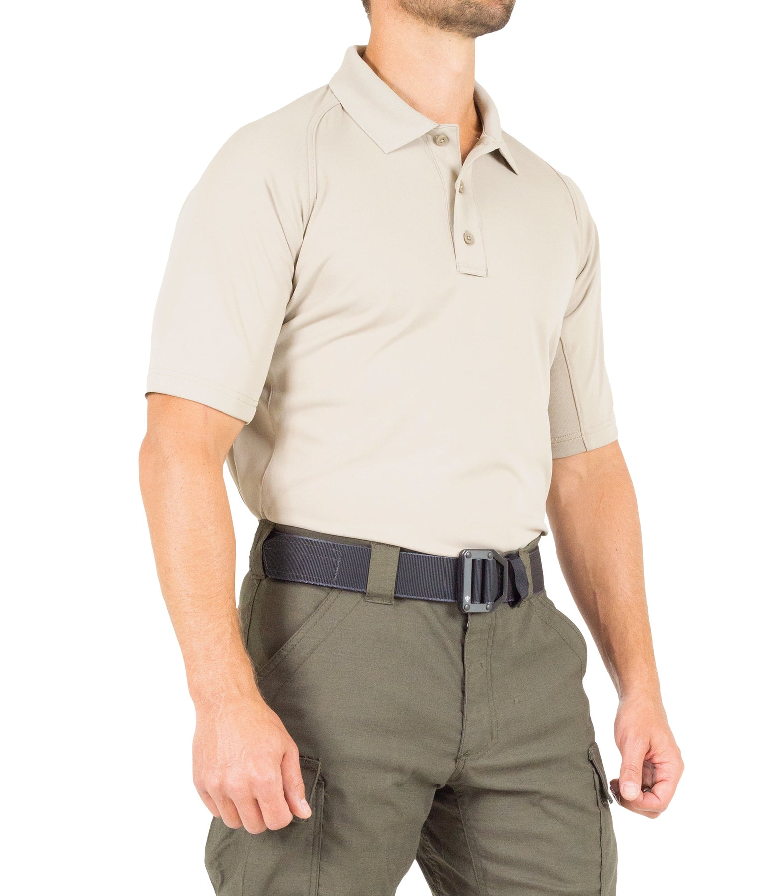 First Tactical Men's Performance Short Sleeve Polo - Silver Tan