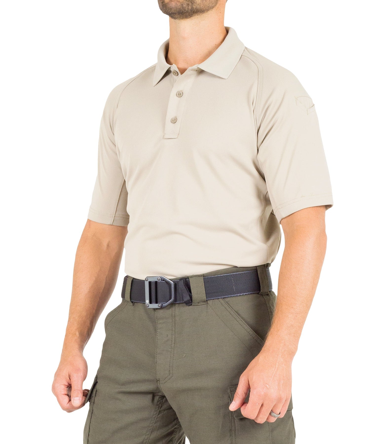 First Tactical Men's Performance Short Sleeve Polo - Silver Tan