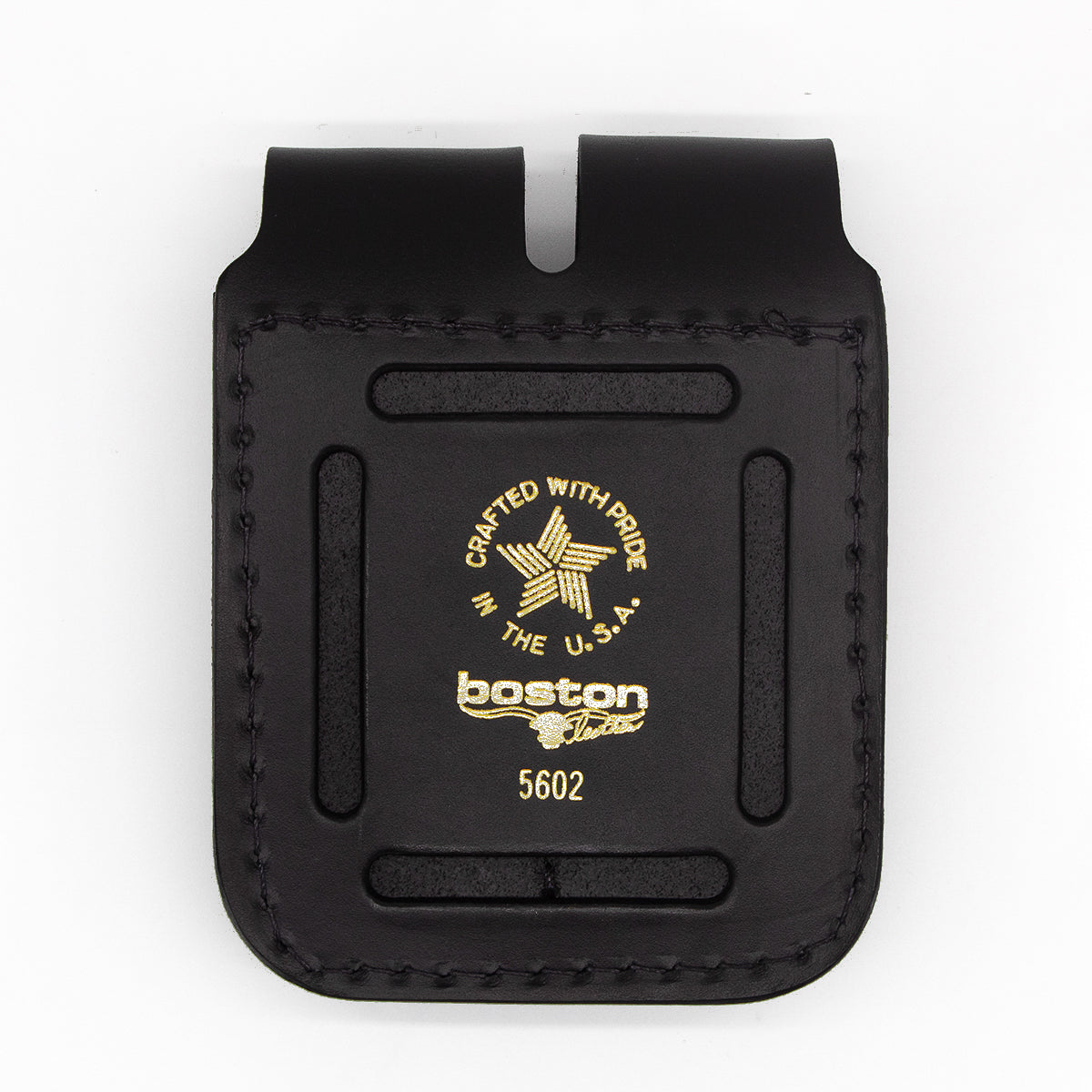 Boston Leather 5602 – Large, Double Clip, Double Stack Magazine Leather Holder – .45 cal