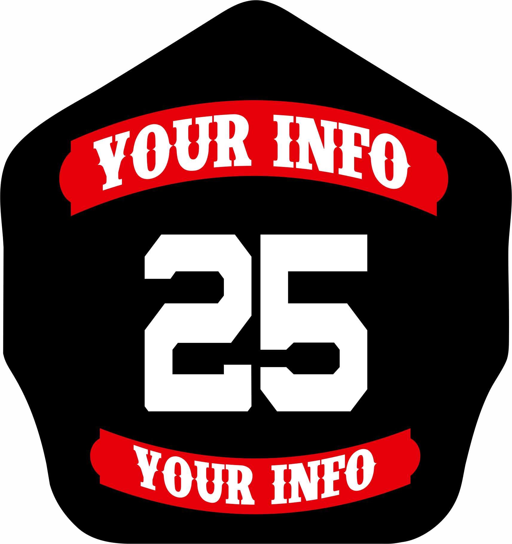 Shields Key Chain 2 Panel Both Curved Center Number