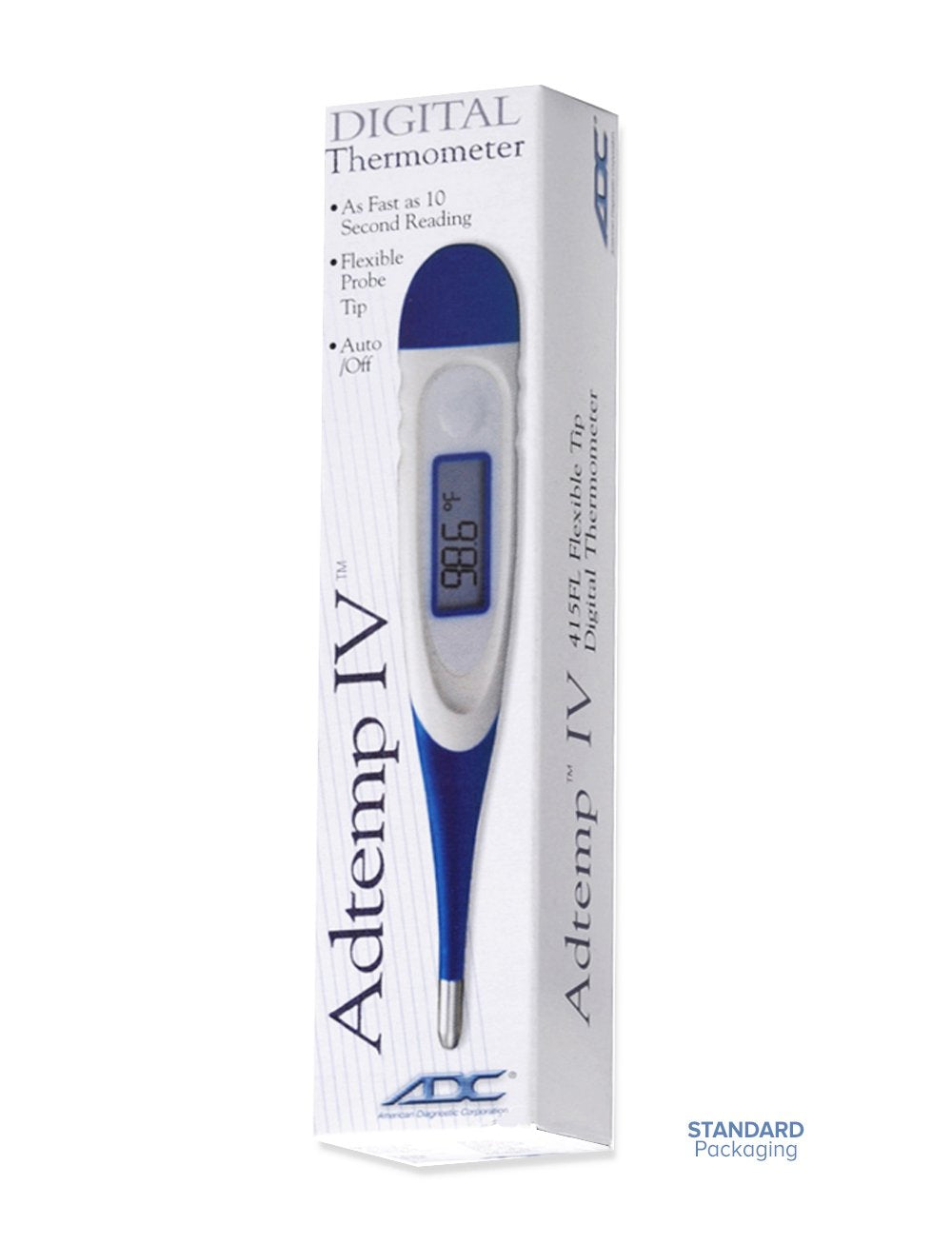 ADC Adtemp™ 415 Flex- 10 Second Digital Thermometer, Oral/Rectal/Axillary, 12/pkg