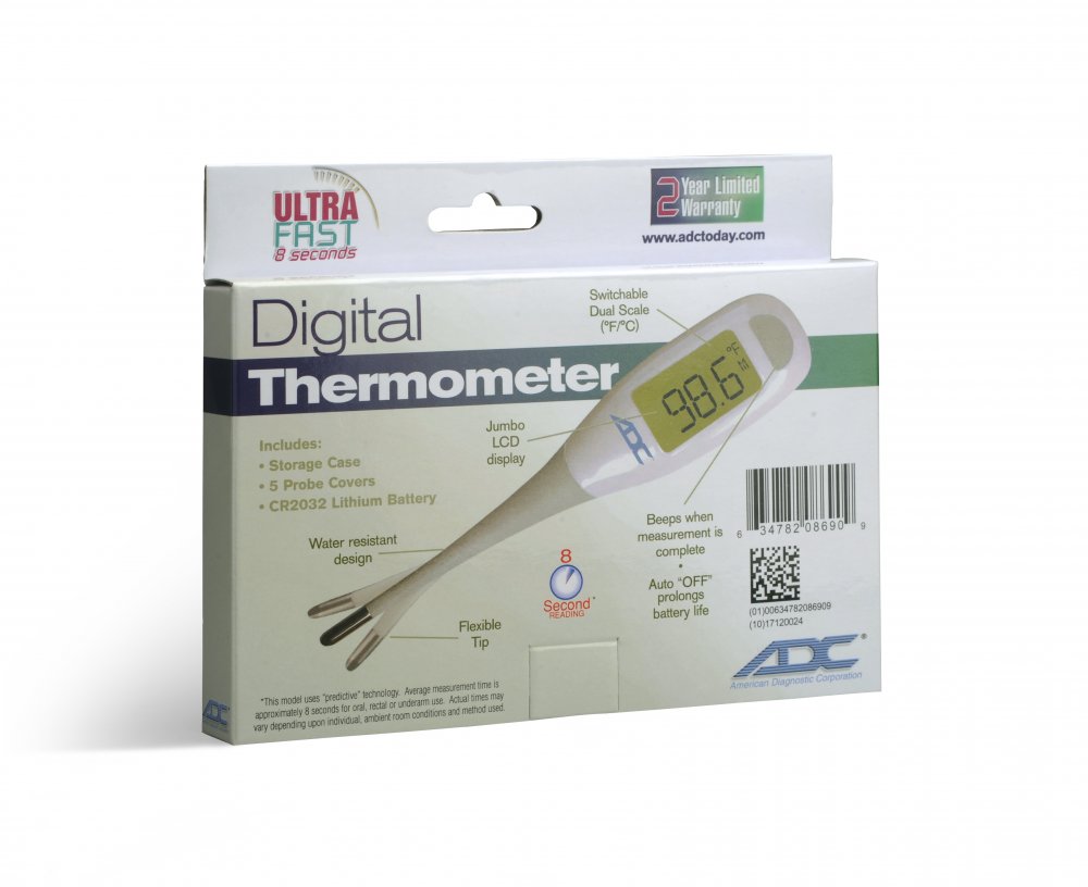 ADC Adtemp™ 418N 8-Second Digital Thermometer, 12/pkg