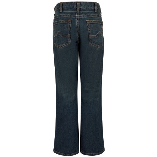 Bulwark Men's Relaxed Fit Bootcut Jean with Stretch - Sanded Denim