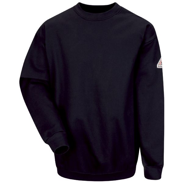 Bulwark Men's Midweight FR Crewneck Pullover Sweatshirt - Navy