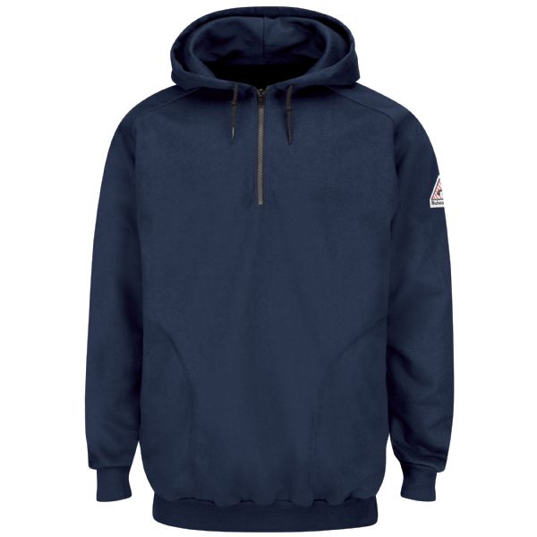 Bulwark Men's Fleece FR Pullover Hooded Sweatshirt - Navy