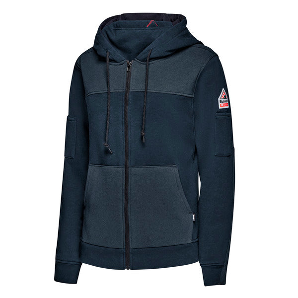 Bulwark Women’s FR Full Zip Hoodie with Face Mask - Navy