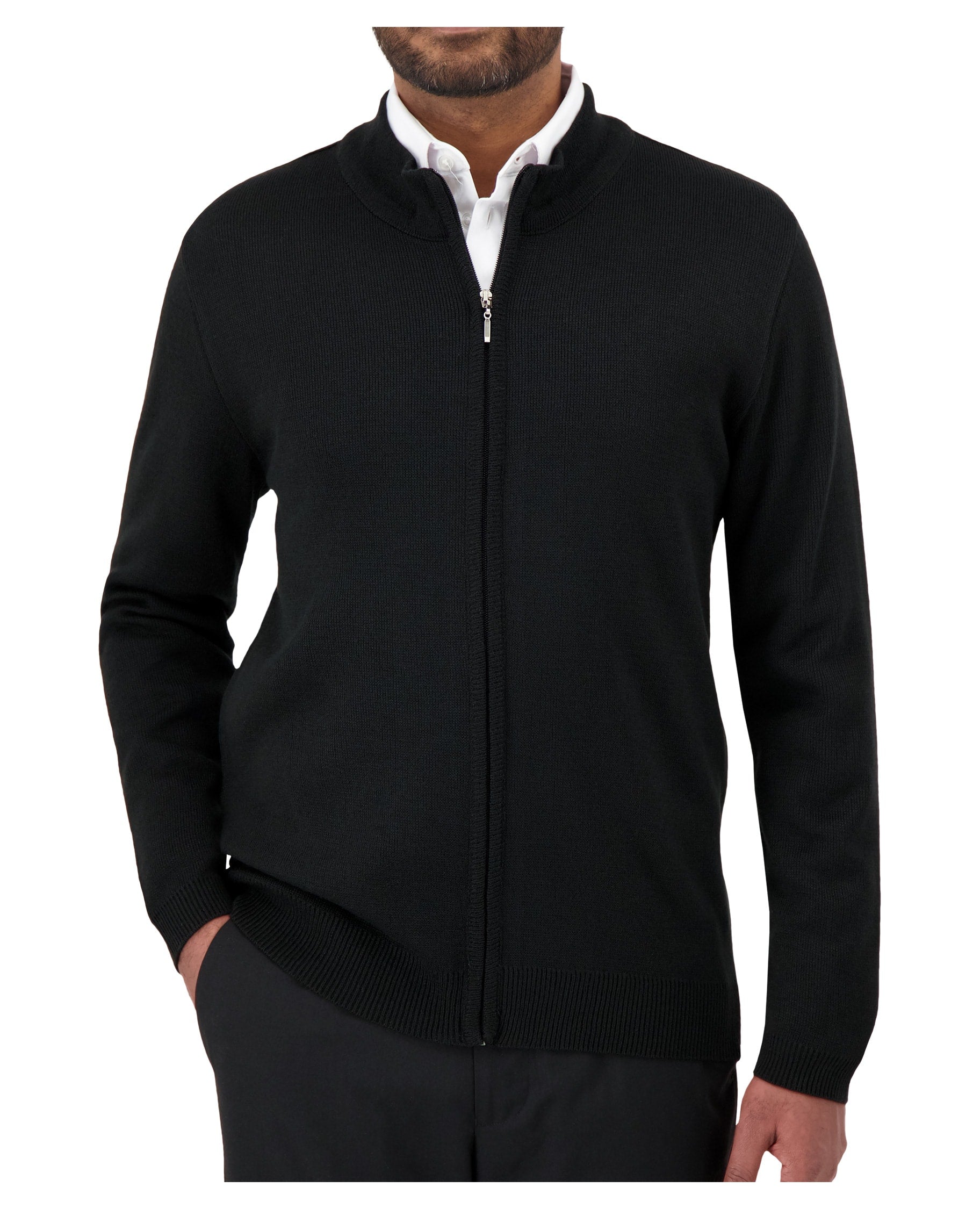 Cobmex Men’s Mockneck Full Zip Cardigan