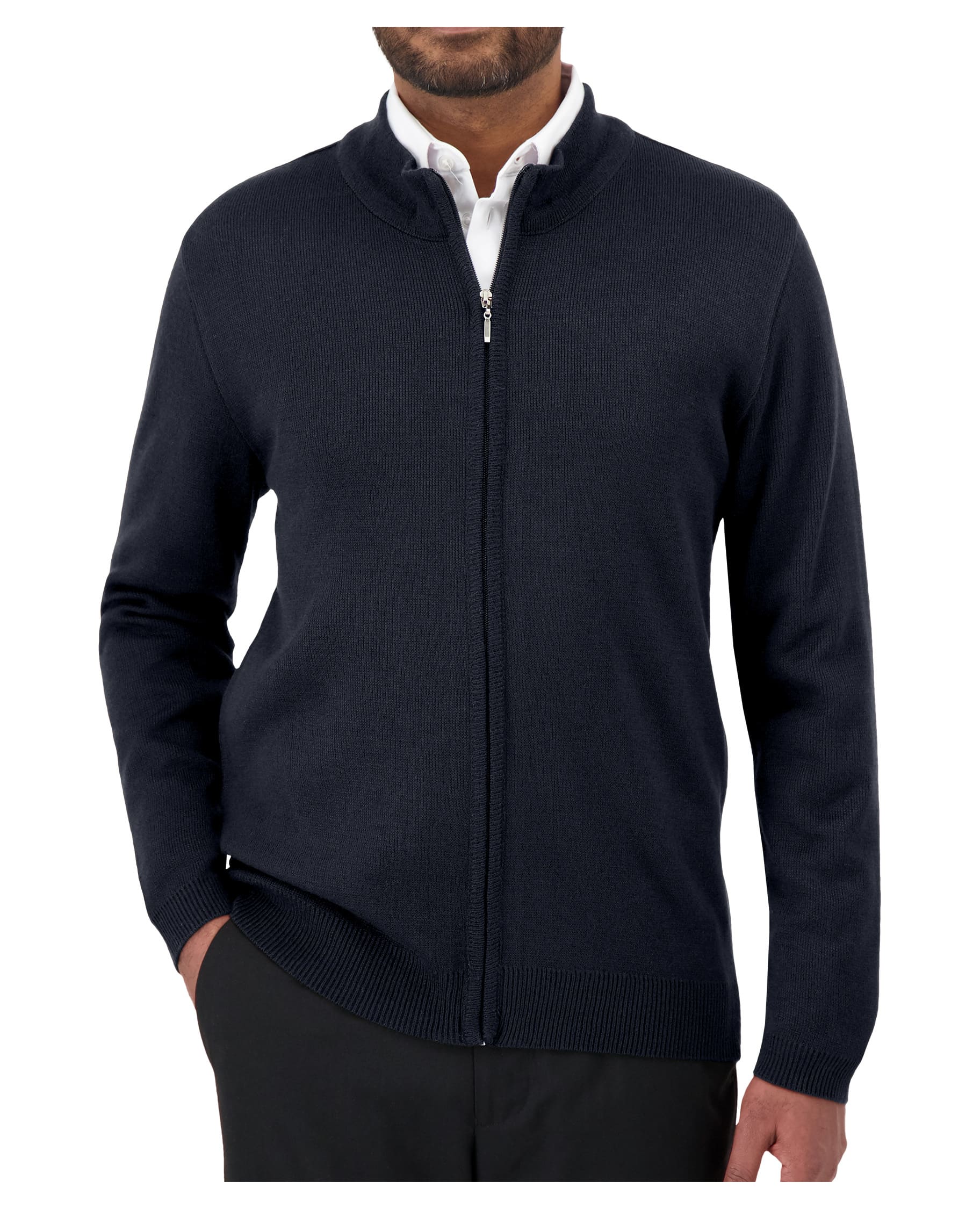 Cobmex Men’s Mockneck Full Zip Cardigan