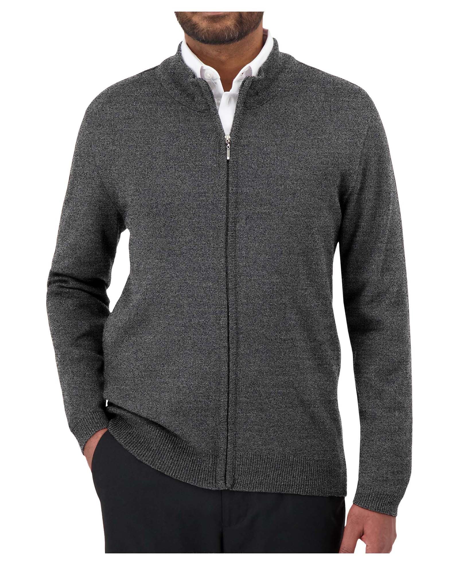 Cobmex Men’s Mockneck Full Zip Cardigan
