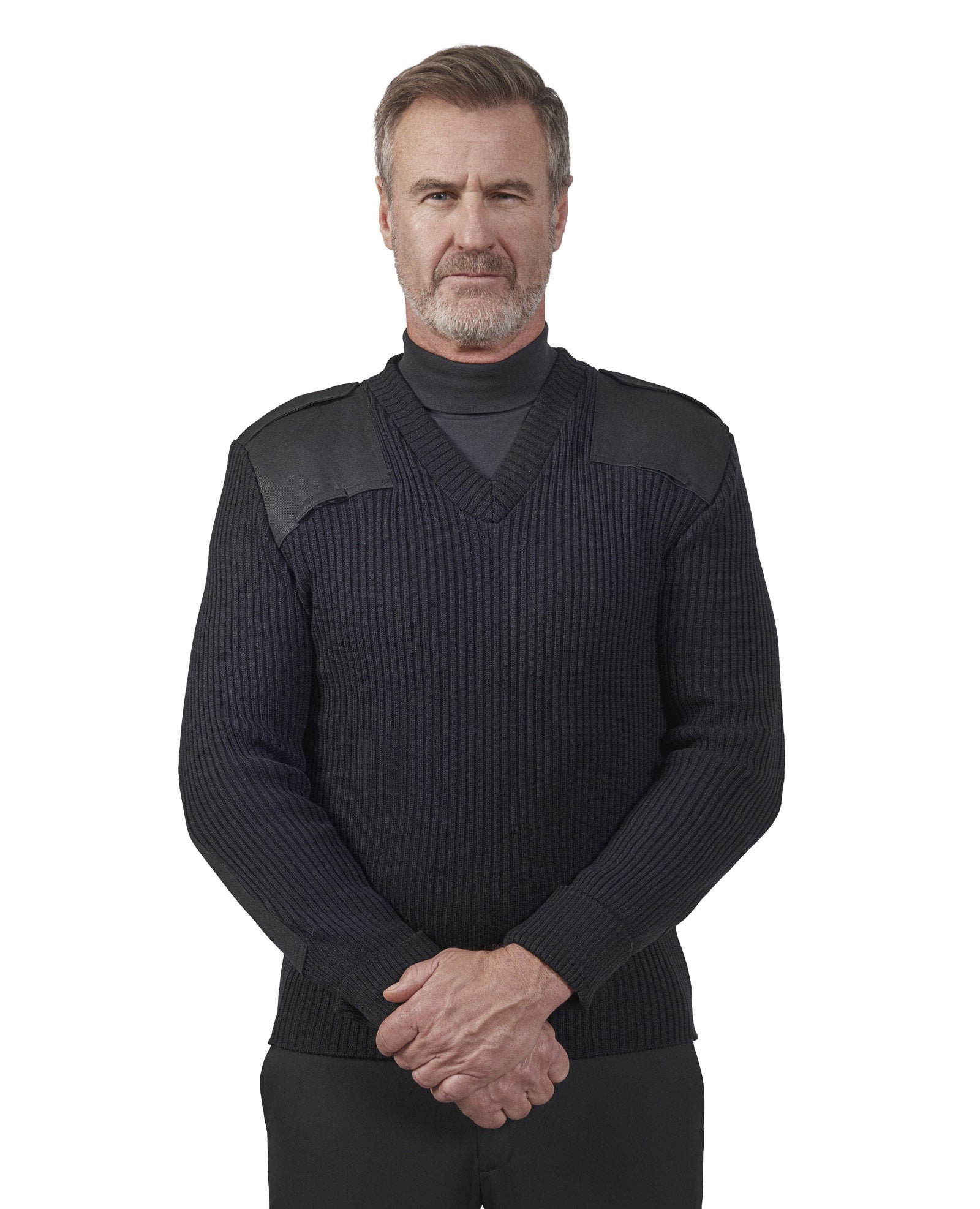 Cobmex V-Neck Rib “Commando” with VELCRO® Brand fastened Epaulets, Shoulder and Elbow Patches