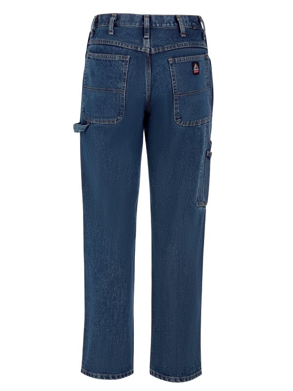 Bulwark Men's Pre-Washed Denim Dungaree with Insect Shield - Blue Denim