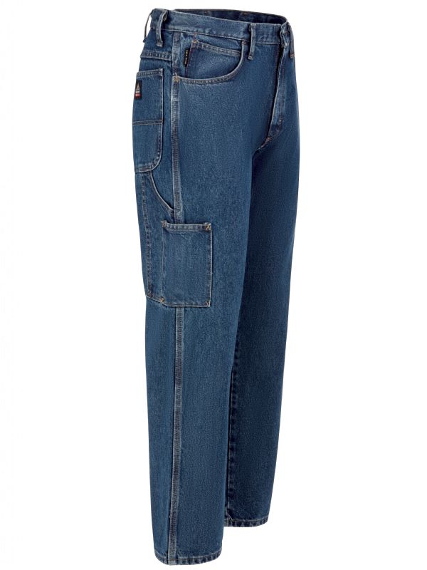 Bulwark Men's Pre-Washed Denim Dungaree with Insect Shield - Blue Denim