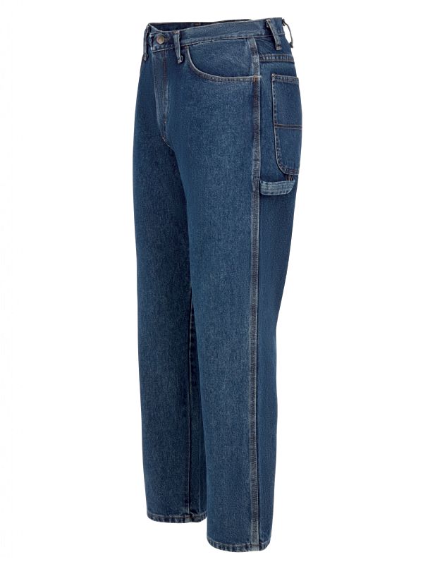 Bulwark Men's Pre-Washed Denim Dungaree with Insect Shield - Blue Denim