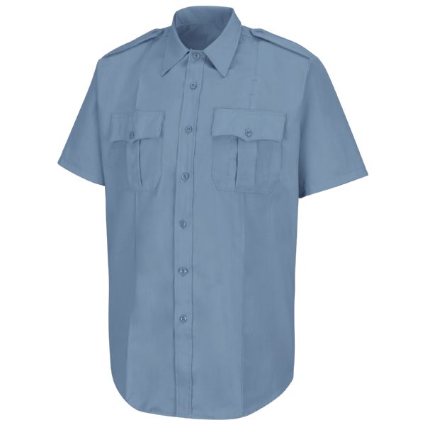 Horace Small Men's New Dimension® Poplin Short Sleeve Shirt - Light Blue