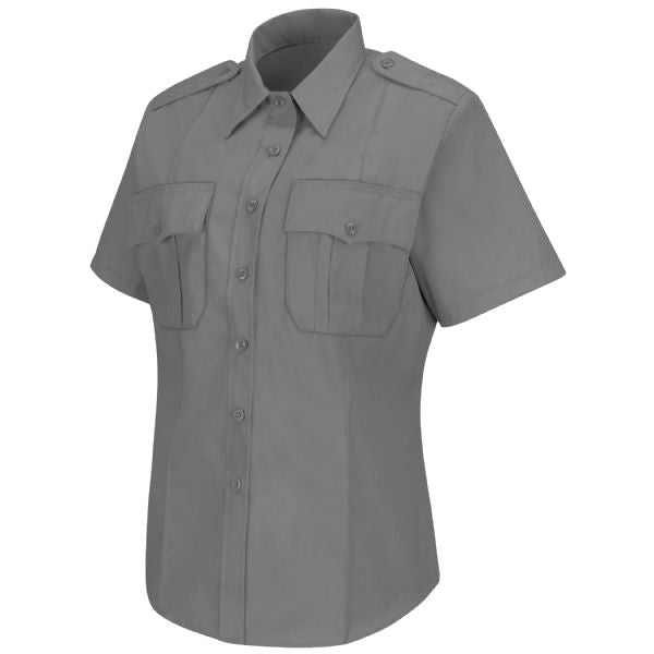 Horace Small Women's New Dimension® Poplin Short Sleeve Shirt - Grey