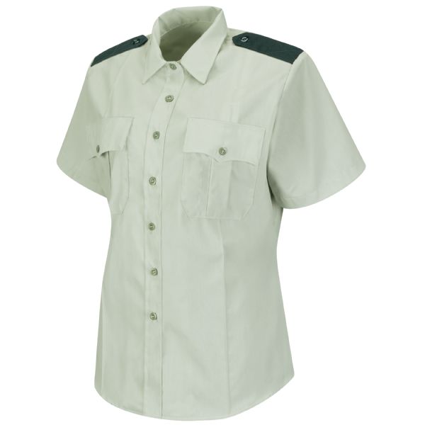 Horace Small Women's New Dimension® Poplin Short Sleeve Shirt - Light Green