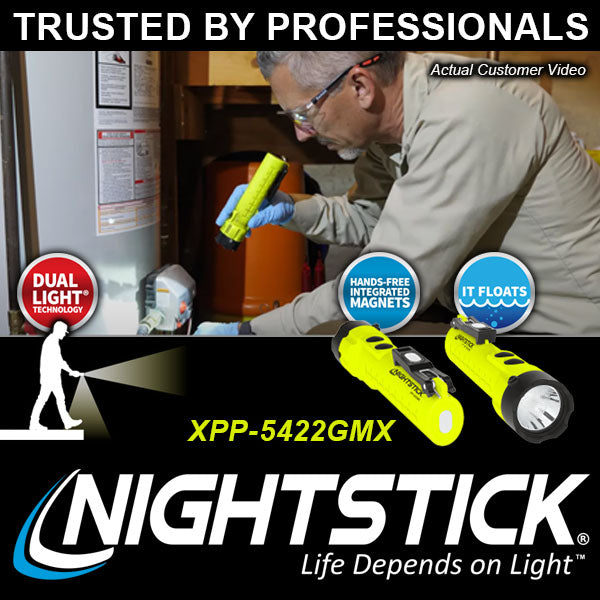 Night Stick X-Series Intrinsically-Safe Dual-Light Flashlight w/ Dual Magnets