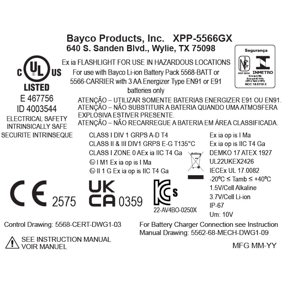 Night Stick INTRANT Intrinsically Safe Dual-Light Angle Light - 3 AA