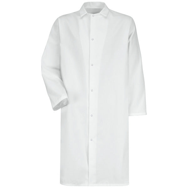 Red Kap Gripper-Front Butcher Frock without Pockets - White