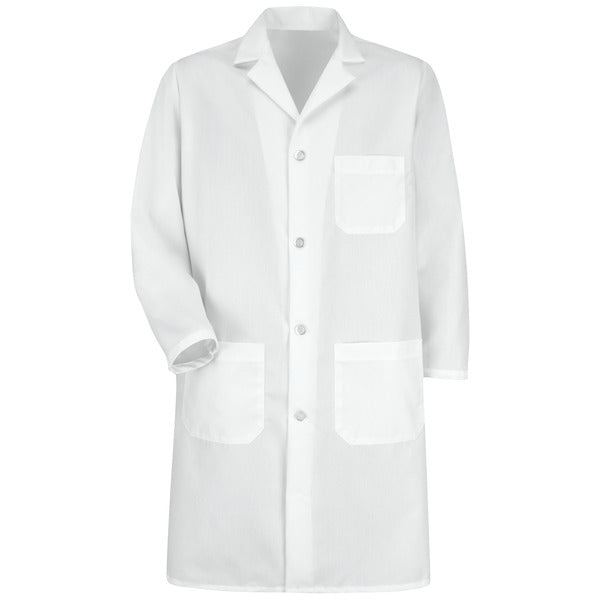Red Kap Men's Button-Front Lab Coat - White