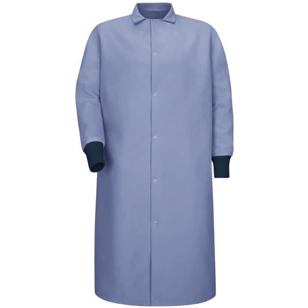 Red Kap Gripper-Front Spun Polyester Pocketless Butcher Coat with Knit Cuffs