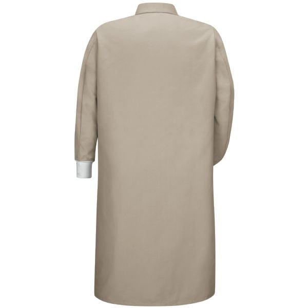 Red Kap Gripper-Front Spun Polyester Pocketless Butcher Coat with Knit Cuffs