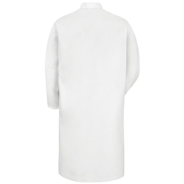 Red Kap Gripper-Front Spun Polyester Butcher Coat with Exterior Pocket - White