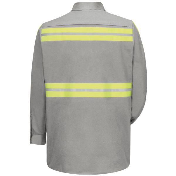 Red Kap Long Sleeve Enhanced Visibility Cotton Work Shirt