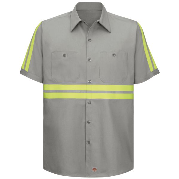 Red Kap Short Sleeve Enhanced Visibility Cotton Work Shirt
