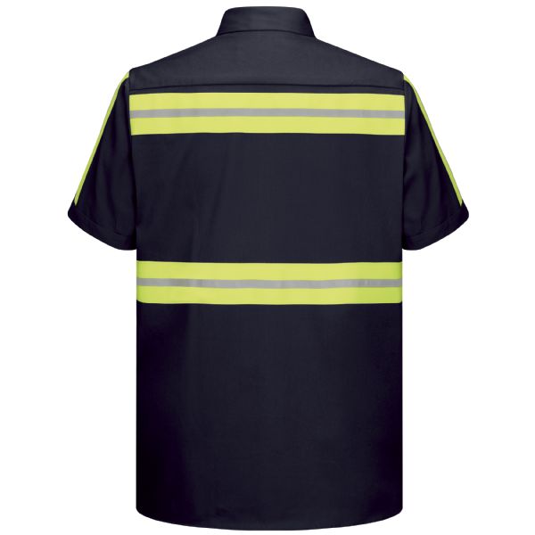 Red Kap Short Sleeve Enhanced Visibility Cotton Work Shirt