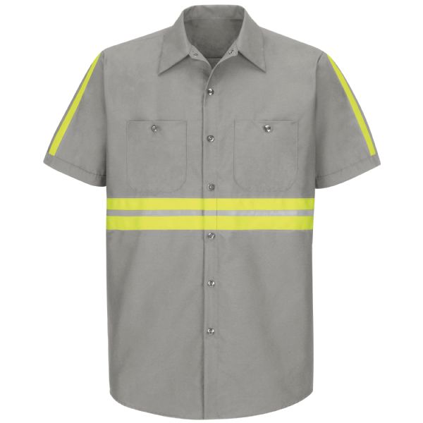 Red Kap Long Sleeve Enhanced Visibility Industrial Work Shirt