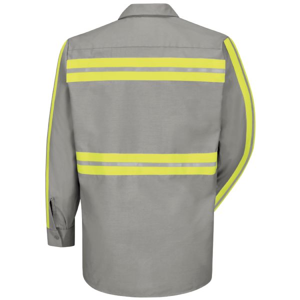 Red Kap Long Sleeve Enhanced Visibility Industrial Work Shirt