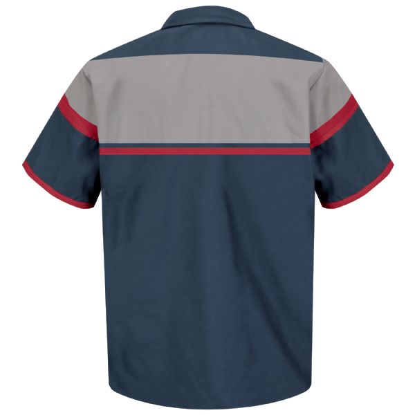 Red Kap Men's Short Sleeve Performance Tech Shirt - Navy/Red/Light Grey