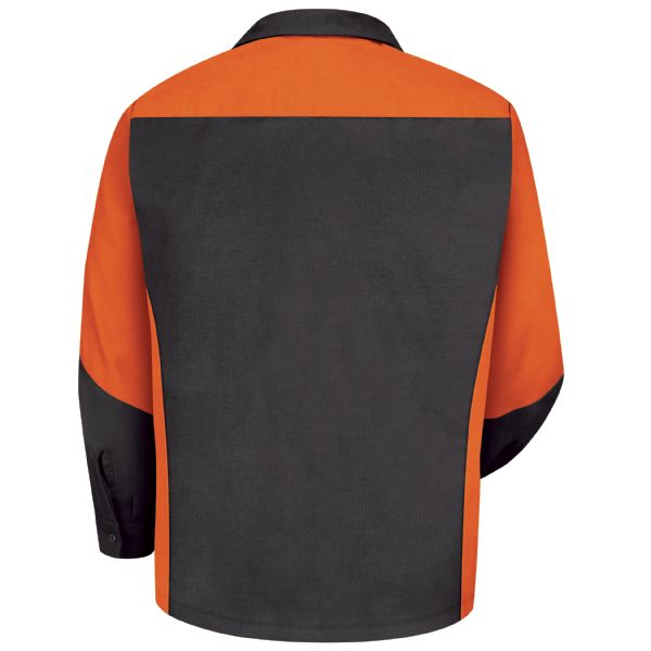 Red Kap Men's Long Sleeve Two-Tone Crew Shirt