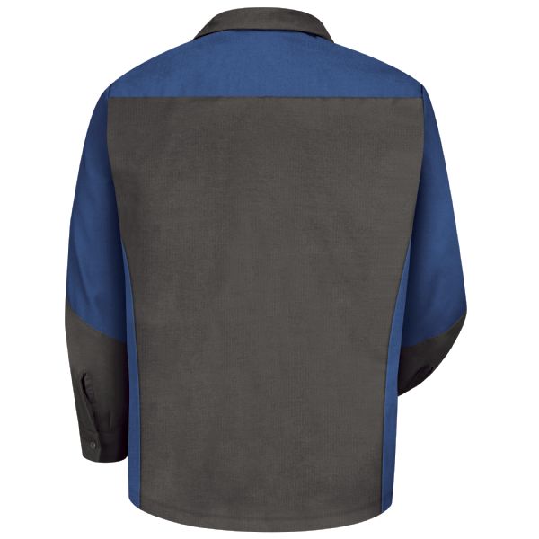 Red Kap Men's Long Sleeve Two-Tone Crew Shirt