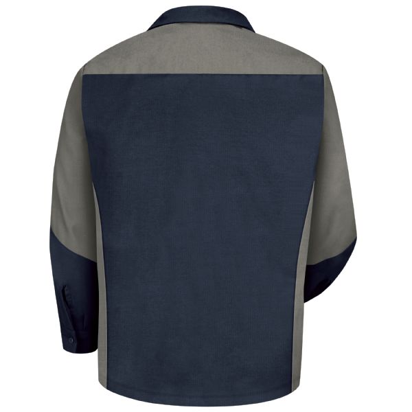 Red Kap Men's Long Sleeve Two-Tone Crew Shirt
