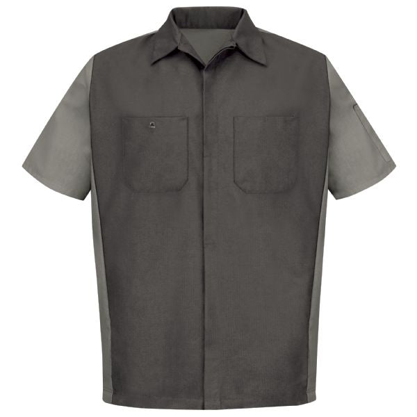 Red Kap Men's Long Sleeve Two-Tone Crew Shirt