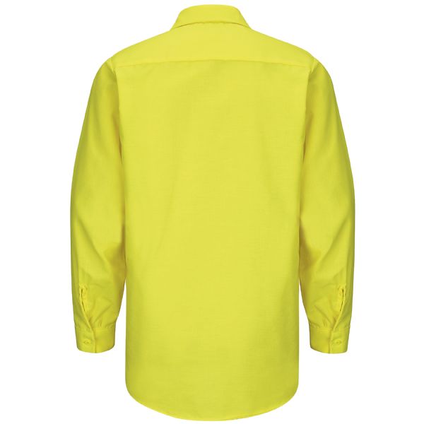 Red Kap Long Sleeve Enhanced Visibility Ripstop Work Shirt - Fluorescent Yellow/Green
