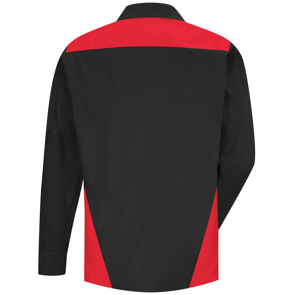 Red Kap Men's Long Sleeve Tri-Color Shop Shirt