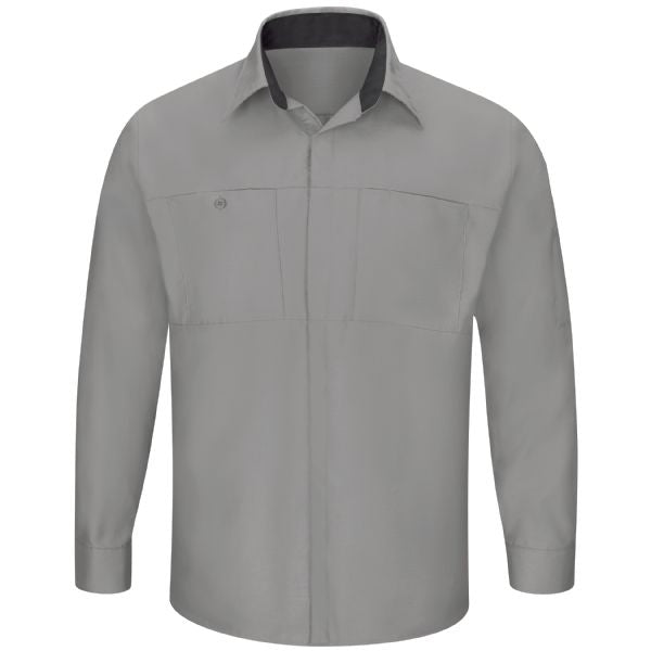 Red Kap Men's Long Sleeve Performance Plus Shop Shirt with OilBlok Technology