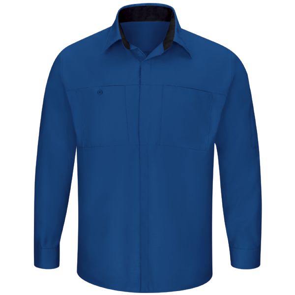 Red Kap Men's Long Sleeve Performance Plus Shop Shirt with OilBlok Technology