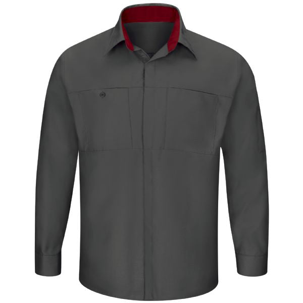 Red Kap Men's Long Sleeve Performance Plus Shop Shirt with OilBlok Technology