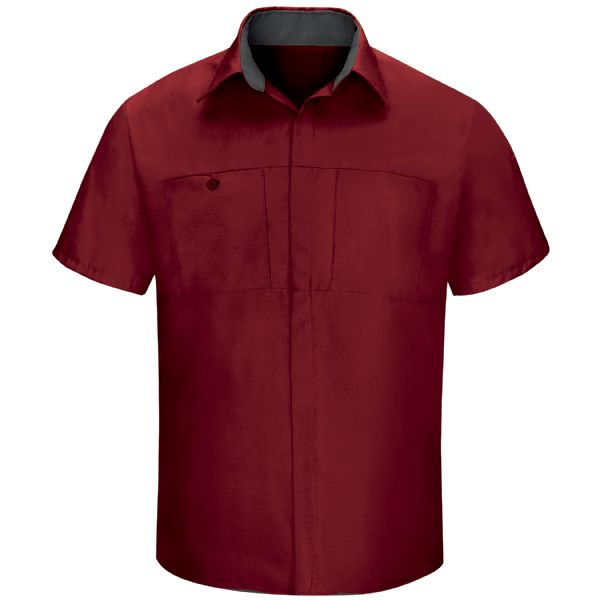 Red Kap Men's Short Sleeve Performance Plus Shop Shirt With Oilblok Technology