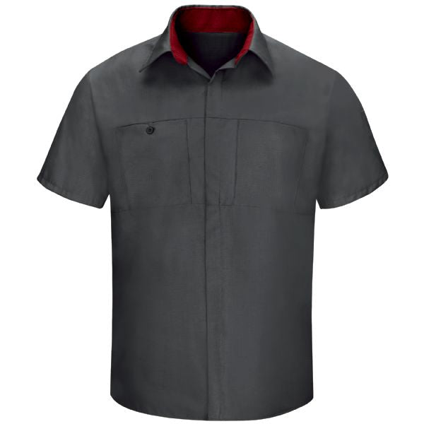 Red Kap Men's Short Sleeve Performance Plus Shop Shirt With Oilblok Technology