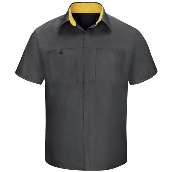 Red Kap Men's Short Sleeve Performance Plus Shop Shirt With Oilblok Technology