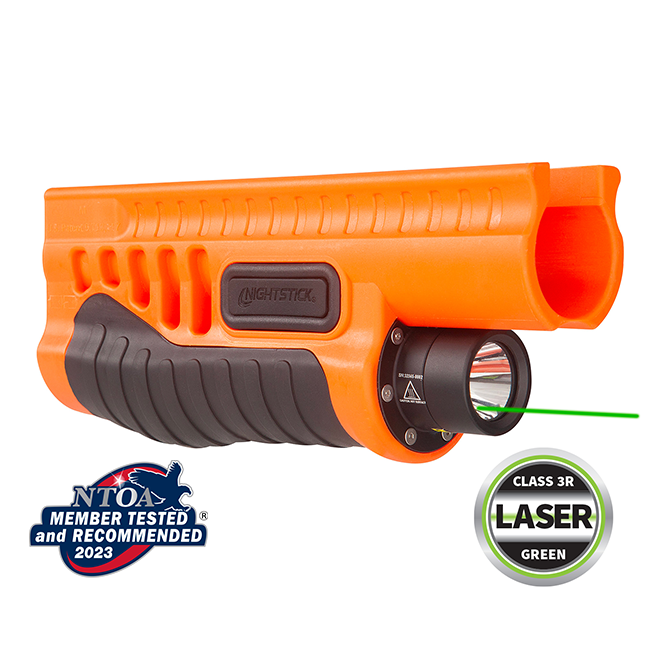 Night Stick Less-Lethal Orange Shotgun Forend Light with Green Laser for Mossberg 500/590/Shockwave