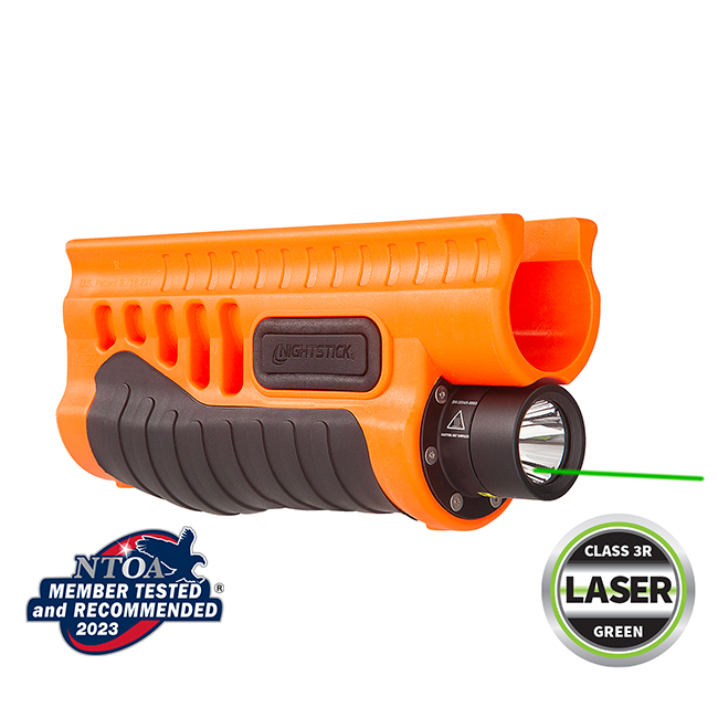 Night Stick Less-Lethal Orange Shotgun Forend Light with Green Laser for Remington 870/TAC-14