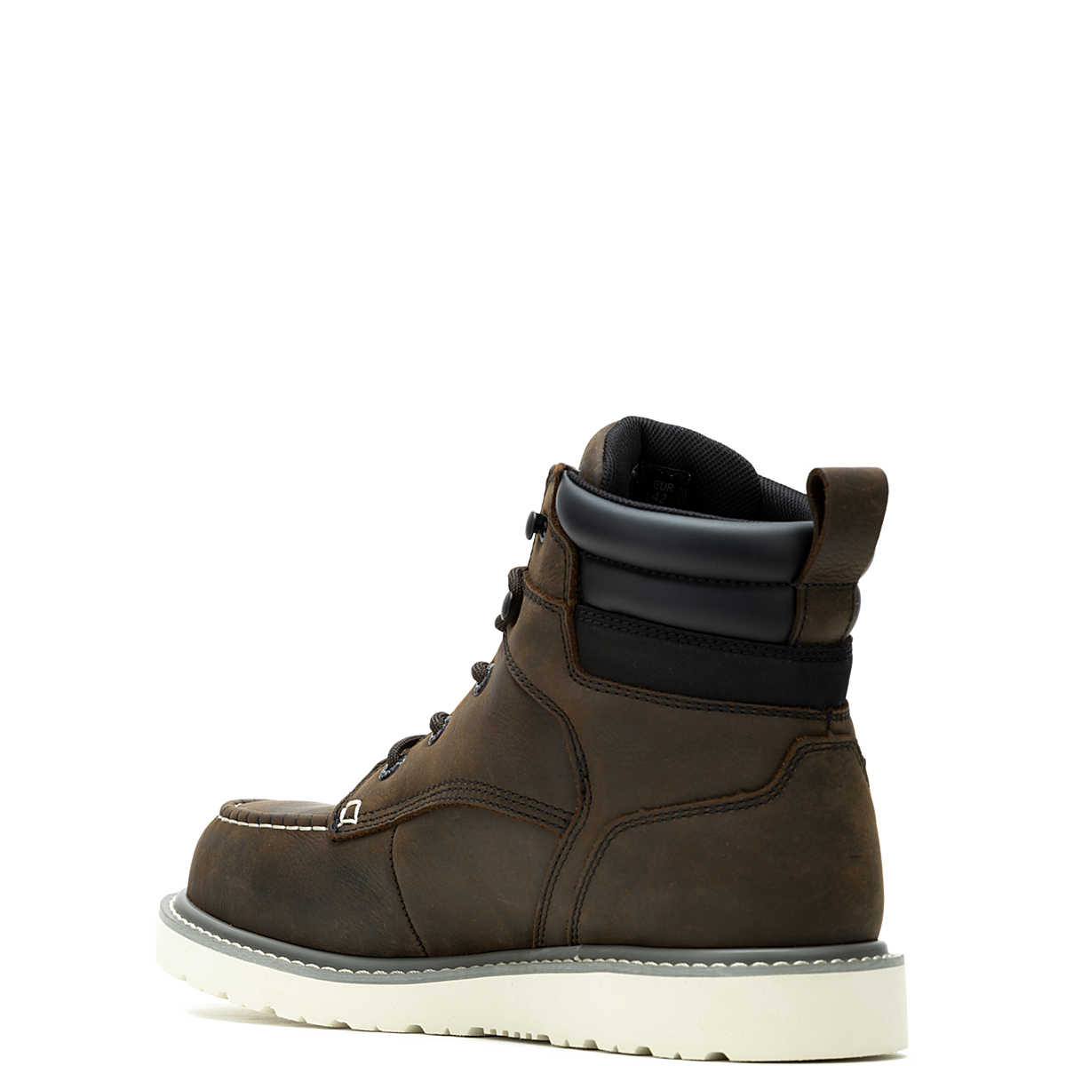 Wolverine Men's Trade Wedge 6" Moc-Toe Work Boot - Dark Brown (SOFT TOE)