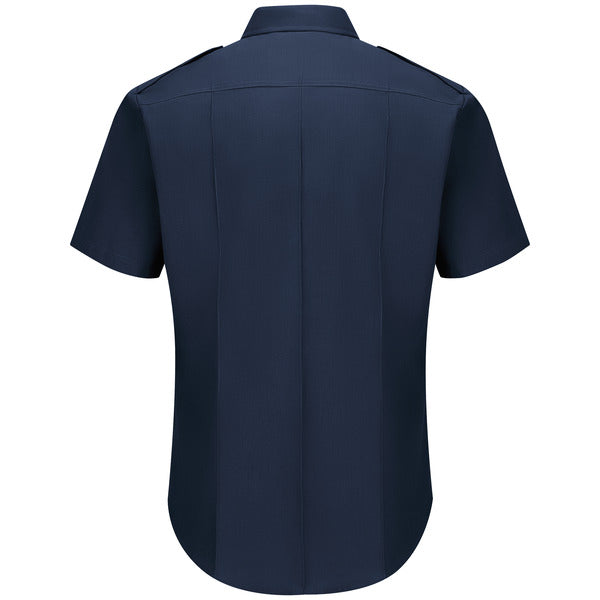 Workrite Men's Non-FR 100% Cotton Short Sleeve Fire Chief Shirt - Navy